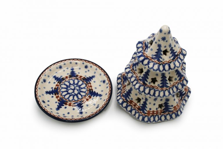 Boleslawiec Choinka mala wzor Choinki niebieskie Ceramika Boleslawiec 3