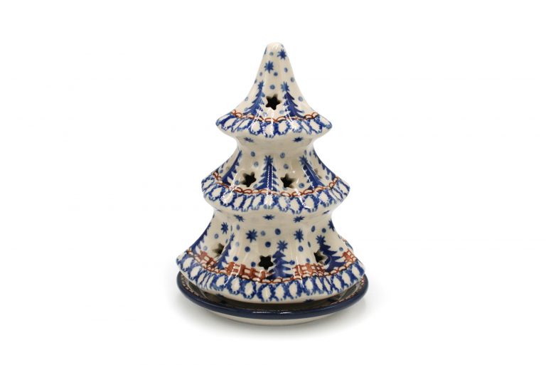 Boleslawiec Choinka mala wzor Choinki niebieskie Ceramika Boleslawiec