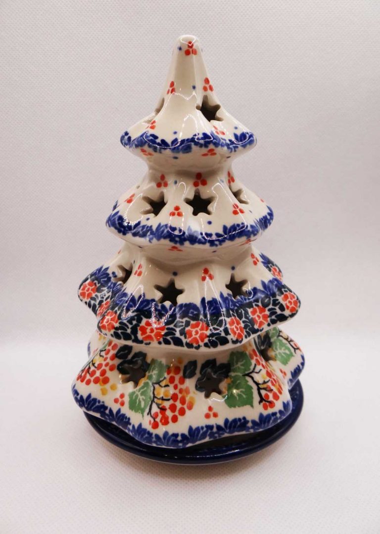 Choinka świąteczny wianuszek średnia, ceramika bolesławiec