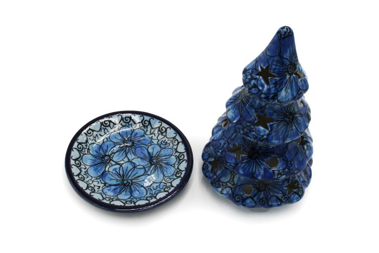 Boleslawiec Duza choinka Niebieskie Kwiaty Ceramika Boleslawiec 3