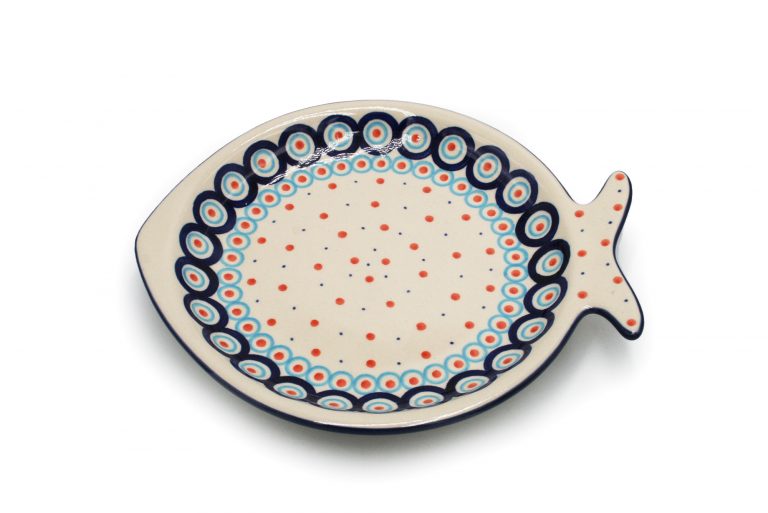 Boleslawiec Ozdobny talerz w ksztalcie ryby Koleczka Ceramika Boleslawiec