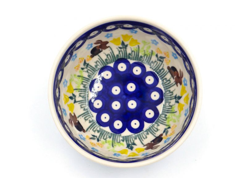 Miseczka z zajączkami wielkanocny wzór, ceramika Bolesławiec