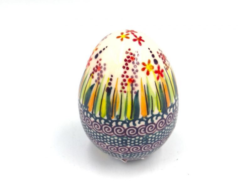 Jajko średnie wzór Lawenda, ceramika Bolesławiec