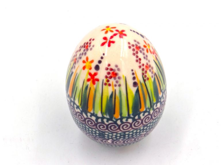 Jajko średnie wzór Lawenda, ceramika Bolesławiec