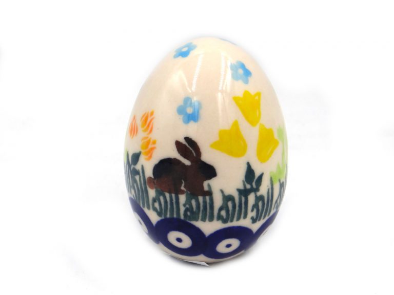 Jajko średnie wzór Zajączki, ceramika Bolesławiec