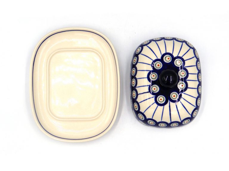 Maselniczka okrągła duża wzór Pawie oko, ceramika Bolesławiec