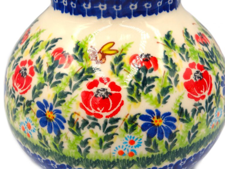 Ceramika Boleslawiec wazon Boleslawiec laka z makiem II