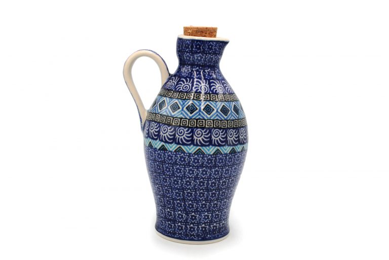 Bottle for oil, vinegar or wine Arabian pattern, Ceramika Boleslawiec