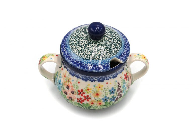 Sugar bowl, Color pattern, Ceramika Boleslawiec