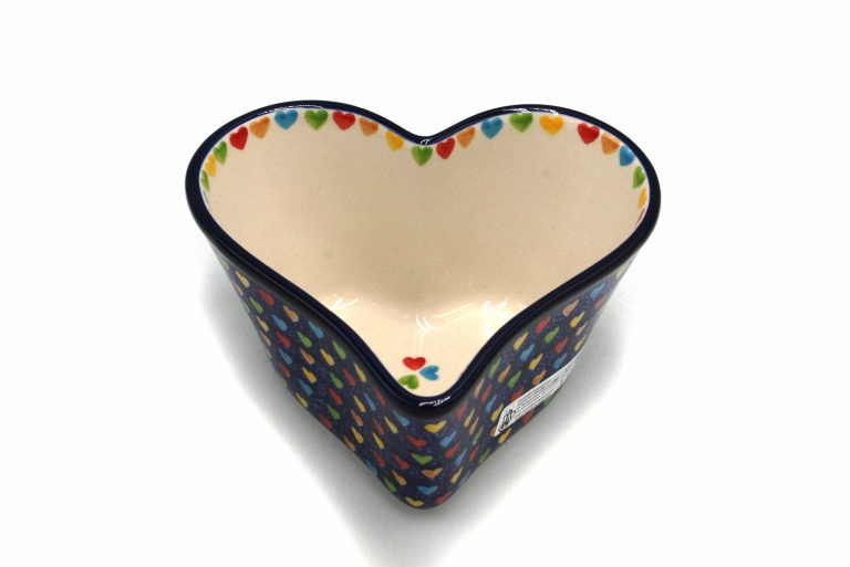 Heart-shaped bowl Colorful Hearts, Ceramika Boleslawiec