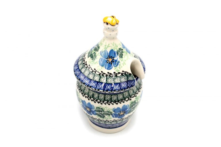 Blue Flowers Honey Container, Ceramika Boleslawiec