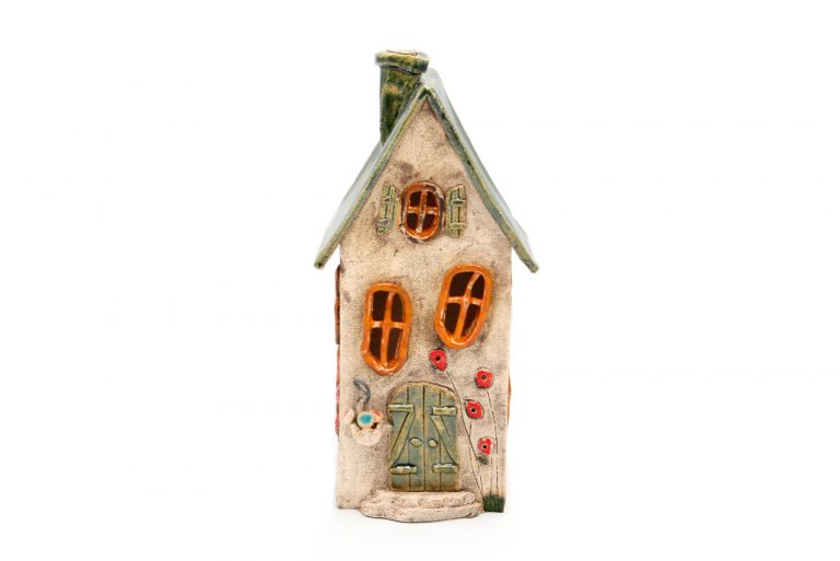 Duzy domek ceramiczny na swieczke – Zielony dach Arpeggio