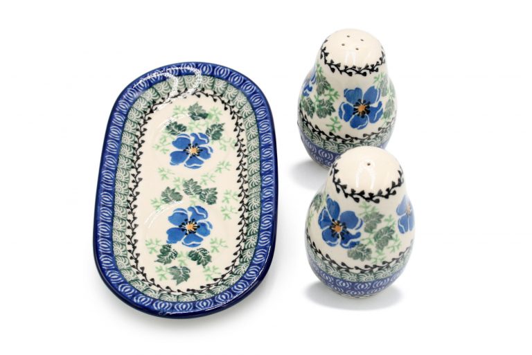 Blue Flowers Spice Set, Boleslawiec Ceramics