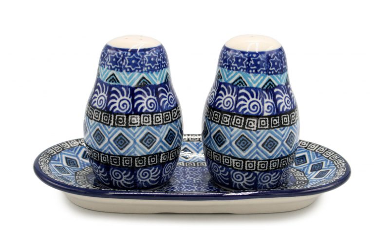 131 Zestaw do przypraw wzor Arabski Ceramika Boleslawiec