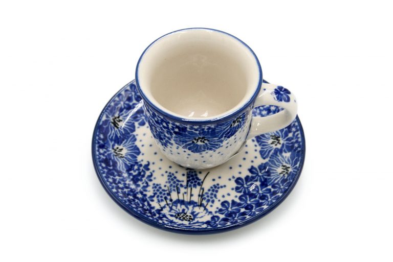 Elegant Flowers espresso cup, Ceramika Boleslawiec