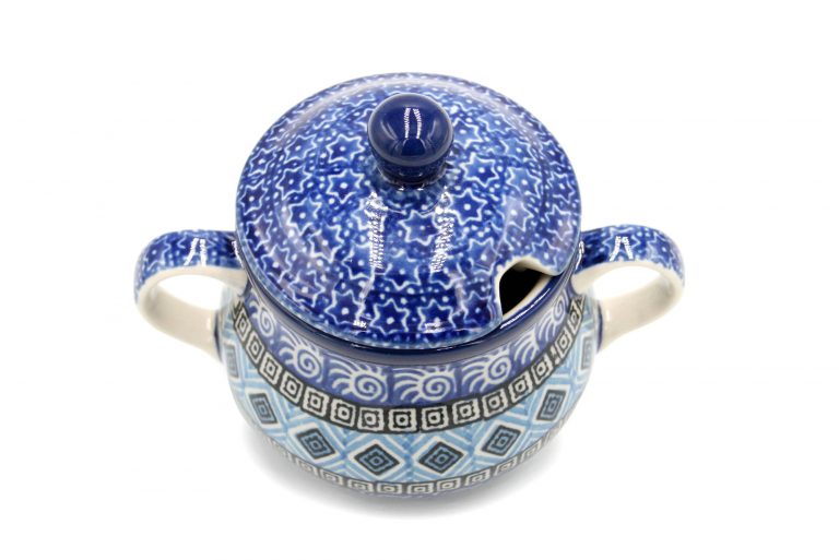 Sugar bowl, Arabian pattern, Ceramika Boleslawiec