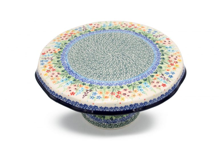 Cake platter, Colorful pattern, Boleslawiec Ceramics