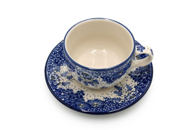Elegant Flowers cup, Boleslawiec Ceramics
