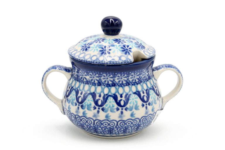 Sugar bowl, Moroccan pattern, Boleslawiec Ceramics