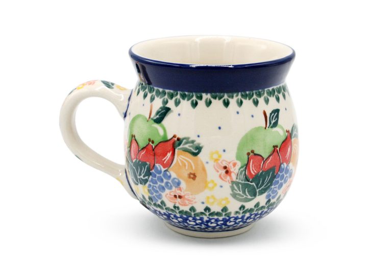Medium barrel mug, Fruit pattern, Ceramika Boleslawiec