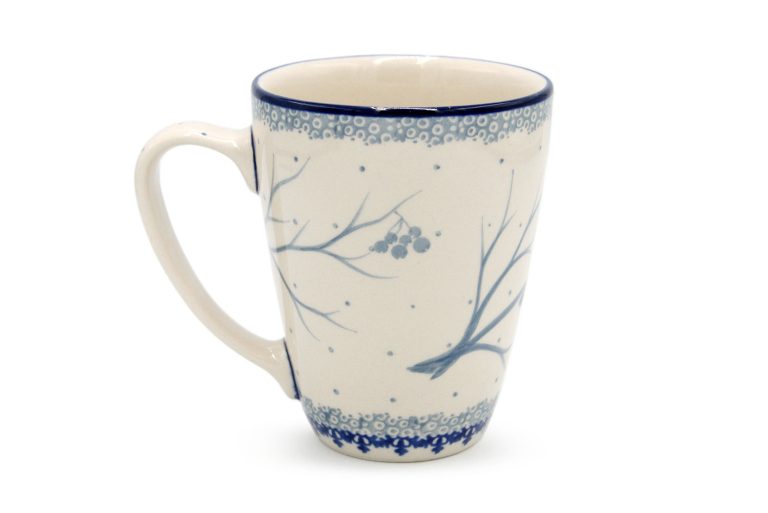 White Gile tall mug, Ceramika Boleslawiec
