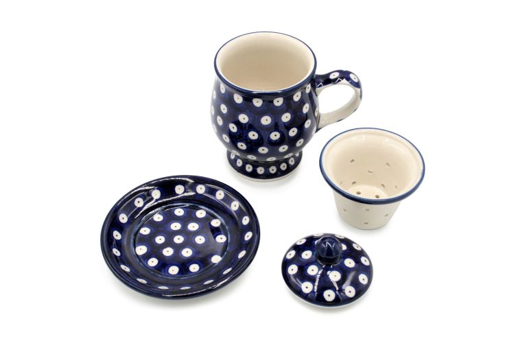 Kropki tea and herb brewing mug, Ceramika Boleslawiec