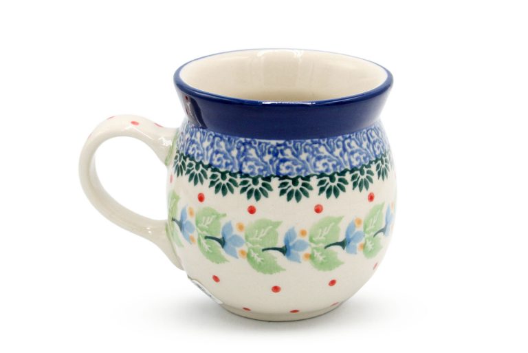 Small barrel mug Hearts and Flowers, Ceramika Boleslawiec