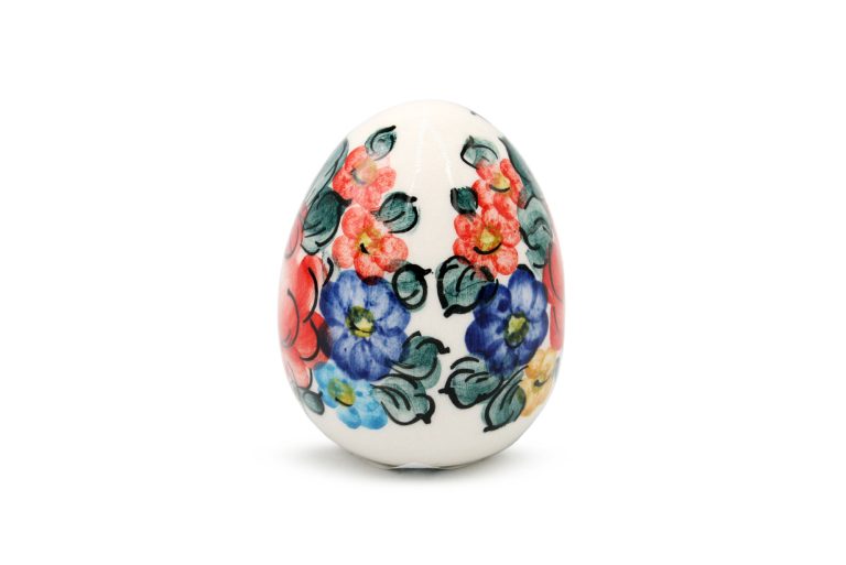 Small Egg, Colorful Pattern, Faience Wloclawek