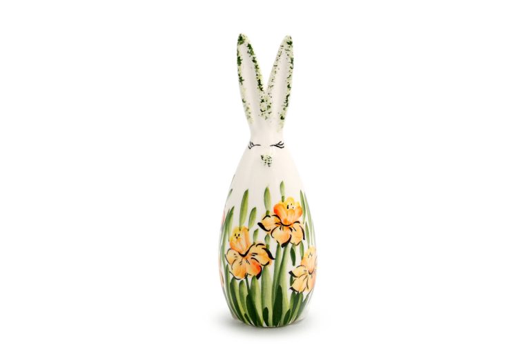 Small Decorative Orange Hare, Faience Wloclawek