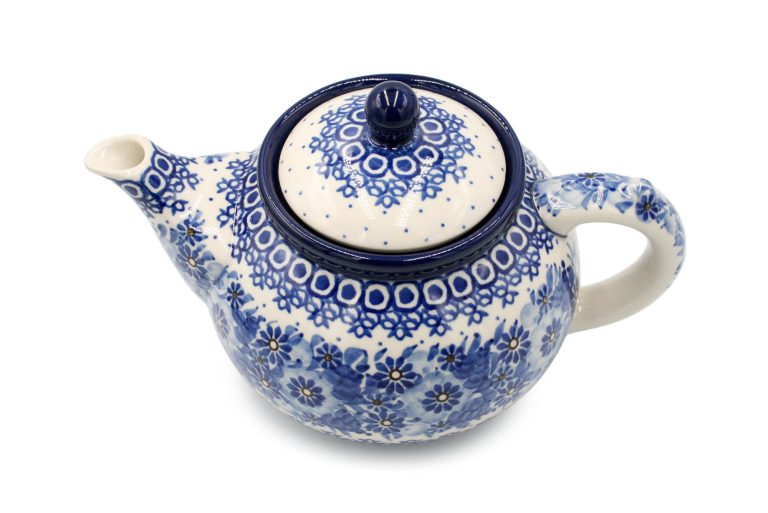 Blue Watercolor Teapot, Boleslawiec Ceramics