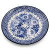 Blue Watercolor breakfast plate, Boleslawiec Ceramics
