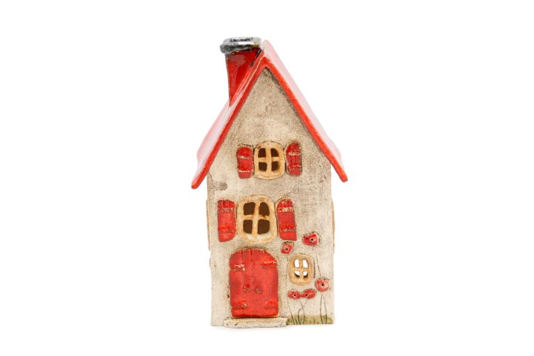 Arpeggio Domek ceramiczny na swieczke – Czerwony dach 2 1