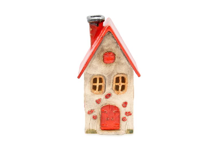 Arpeggio Domek ceramiczny na swieczke – Czerwony dach