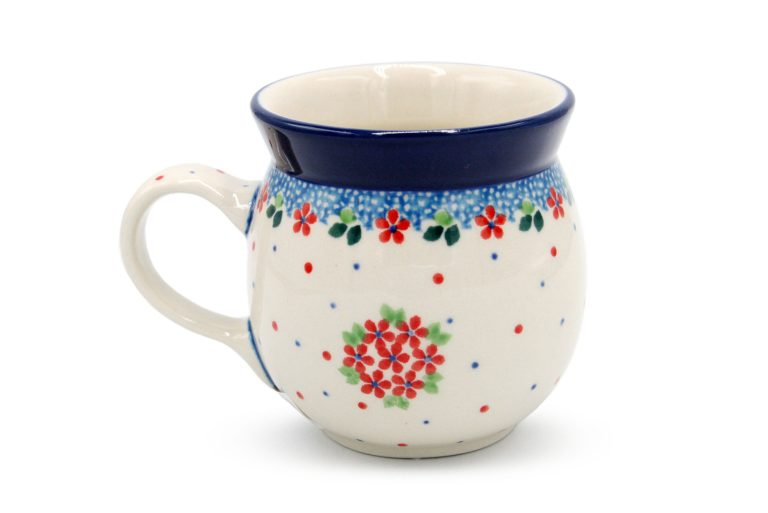 Barrel mug small Bears and Flowers, Ceramika Boleslawiec