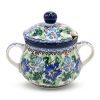 Sugar Bowl Blue Flowers, Ceramika Boleslawiec