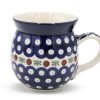 Very large barrel mug 500 ml, Dot and Olive pattern, Ceramika Boleslawiec