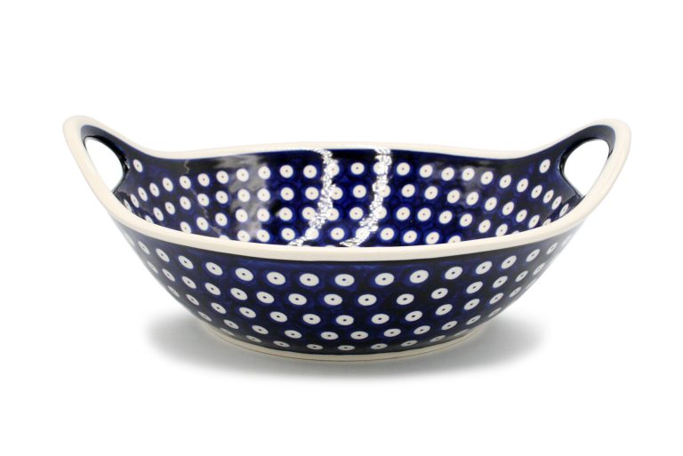 Large bowl with handles / Owocarka Kropki, Ceramika Bolesławiec