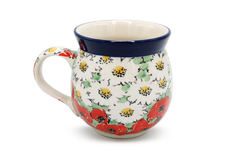 Medium barrel mug Polish Flowers, Ceramika Boleslawiec