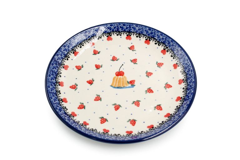Strawberry Cake breakfast plate, Ceramika Boleslawiec