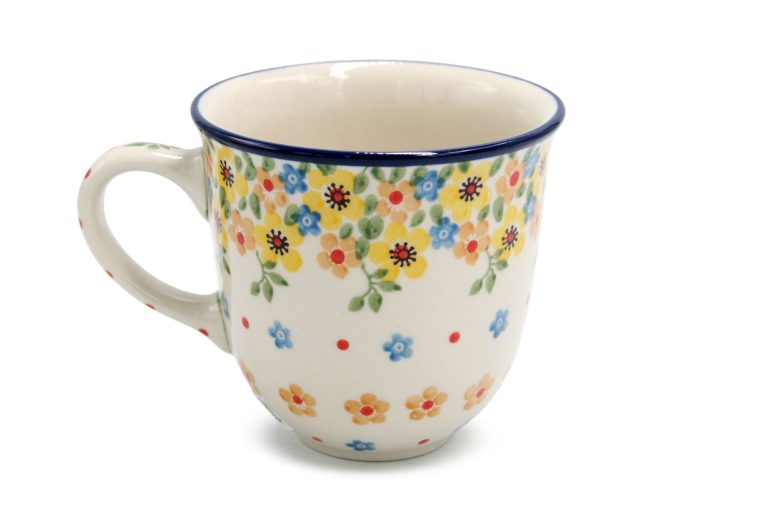 Cup – Yellow and Orange Flower Mug, Ceramika Boleslawiec