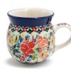 Small barrel mug, Floral pattern, Ceramika Boleslawiec