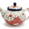 Polish Flowers teapot, Boleslawiec Ceramics