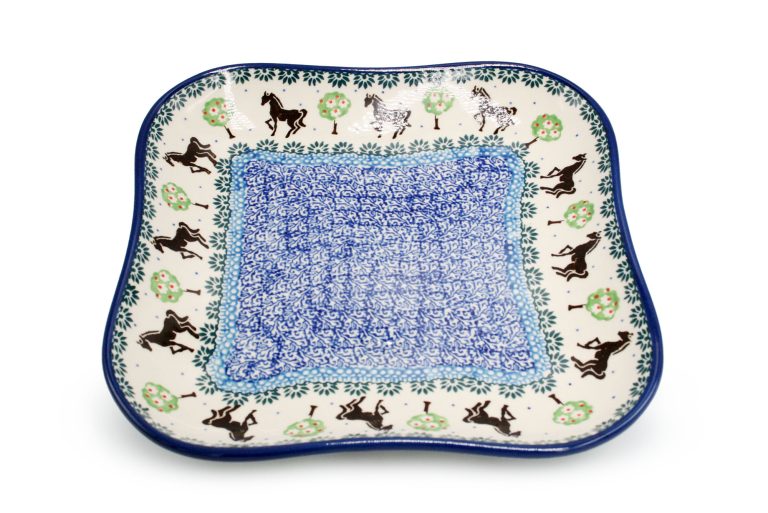 Elegant platter Horses, Ceramika Boleslawiec