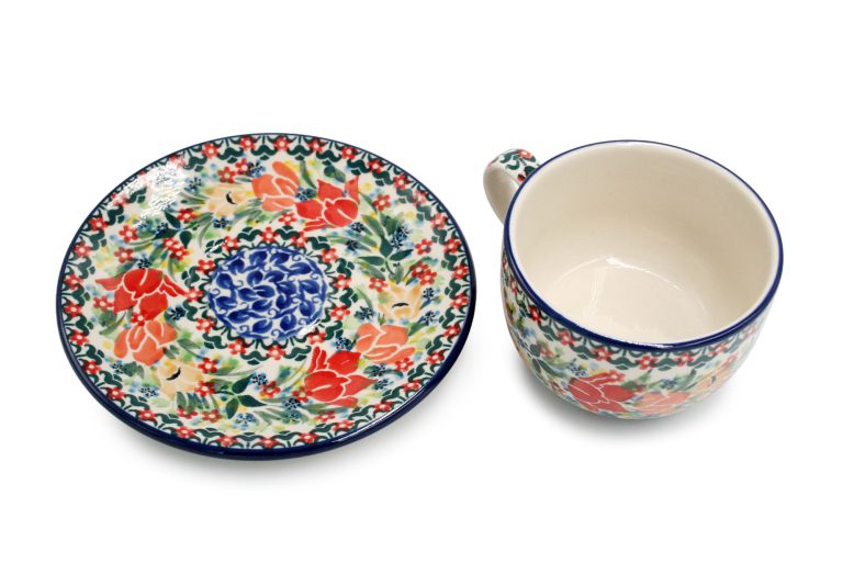 Cup, Floral pattern, Boleslawiec Ceramics