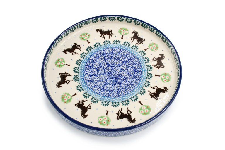 Horses rim platter, Ceramika Boleslawiec