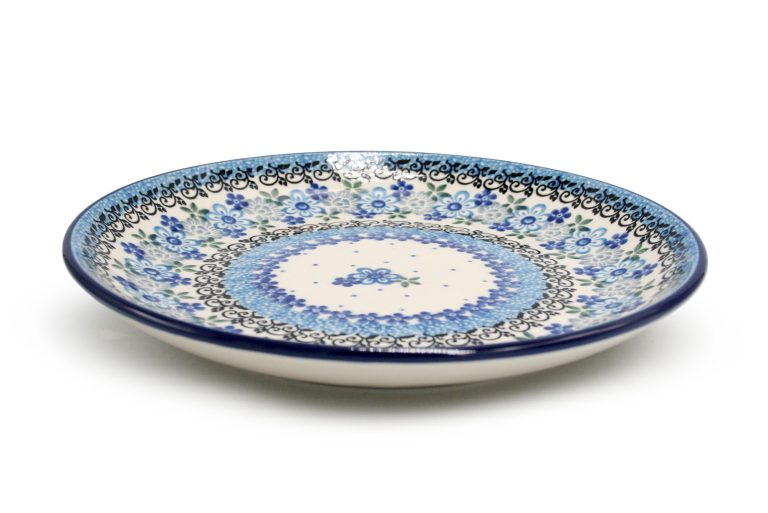 Grey Blue Garland breakfast plate, Ceramika Boleslawiec