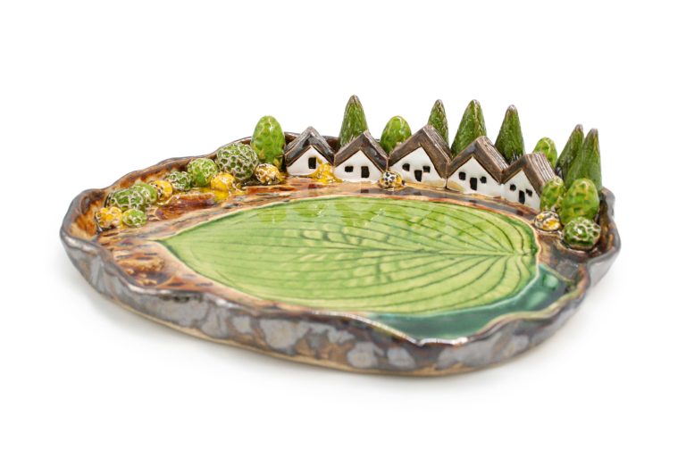 Unique plate with houses