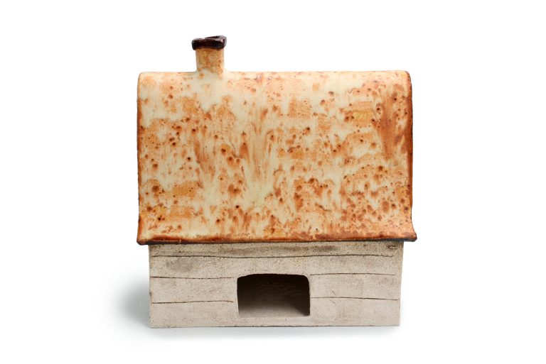 Podłużny domek ceramiczny na świeczkę – Beżowy dach 2 (3)