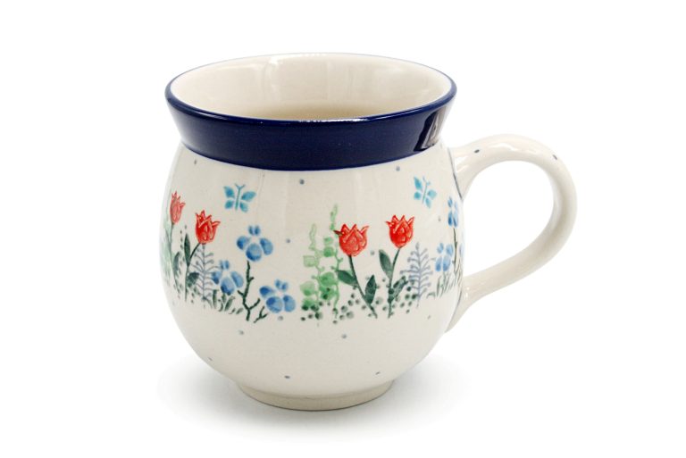 Medium barrel mug Bright Delicate Flowers, Ceramika Boleslawiec