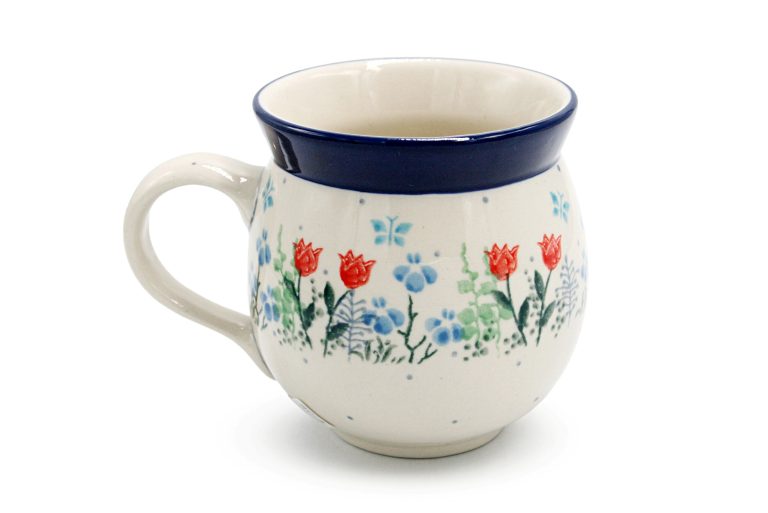 Medium barrel mug Bright Delicate Flowers, Ceramika Boleslawiec